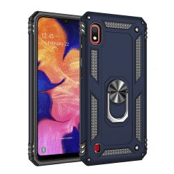 Samsung Galaxy A10 Tech Armor Ring Grip Case with Metal Plate (Navy Blue)